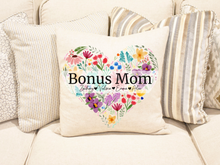 Floral Watercolor Heart Personalized Mom Pillow