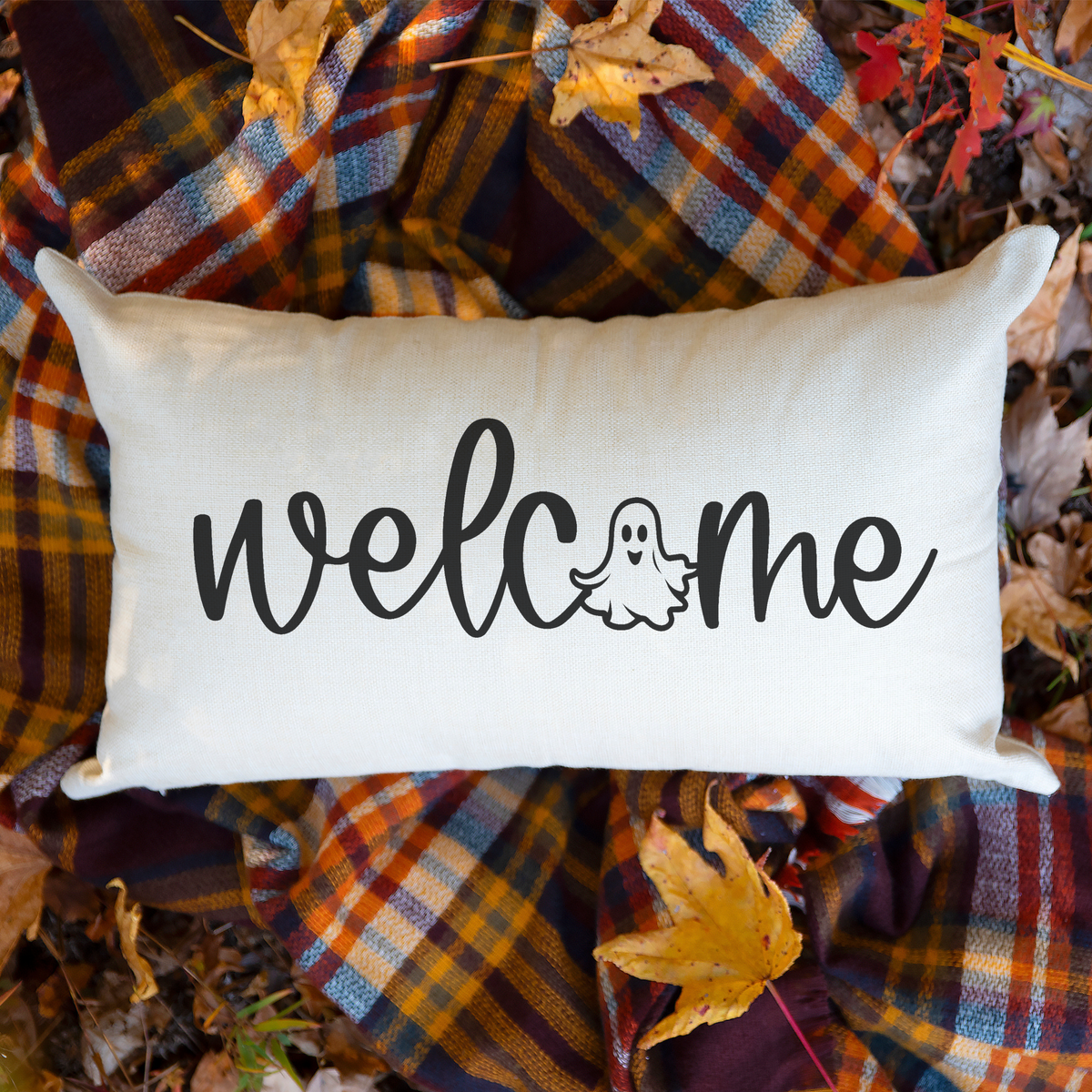 Welcome Ghost Lumbar Pillow for Halloween – AbbyKate Home