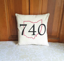 Area Code Pillow with State Outline