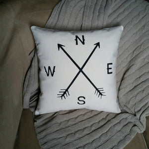 Rustic Arrow Compass Accent Pillow