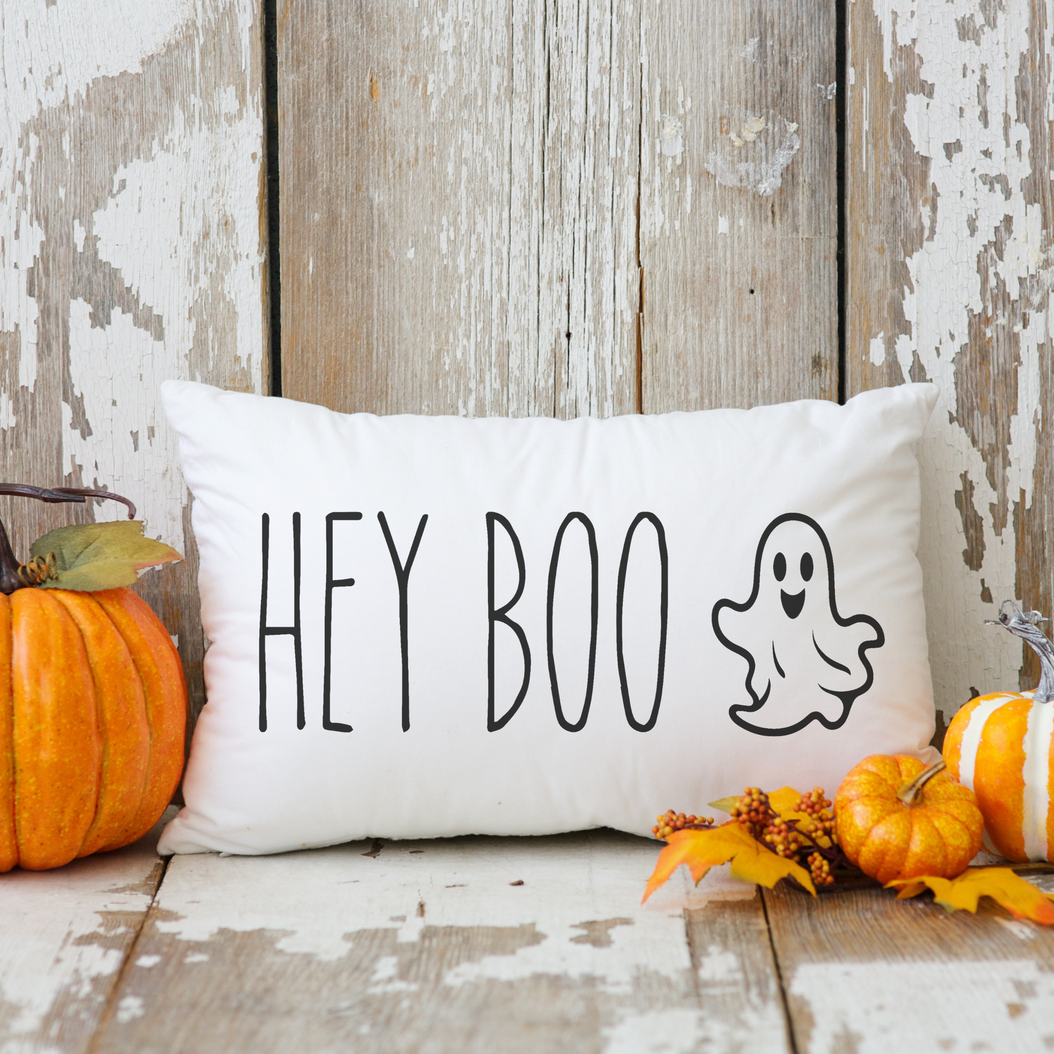 Hey Boo Lumbar Halloween Pillow