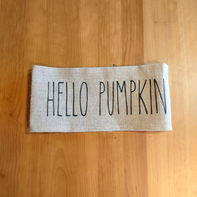 Hello Pumpkin Burlap Pillow Wrap - Clearance