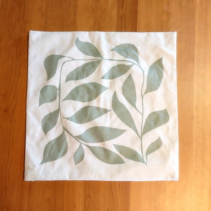 Sage Green Leaves Pillow Cover - Clearance