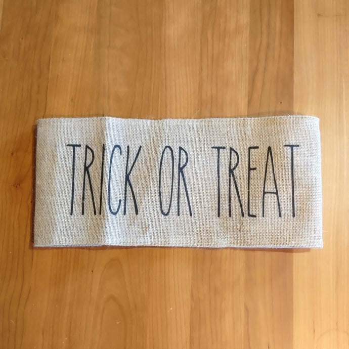 Trick or Treat Burlap Pillow Wrap - Clearance