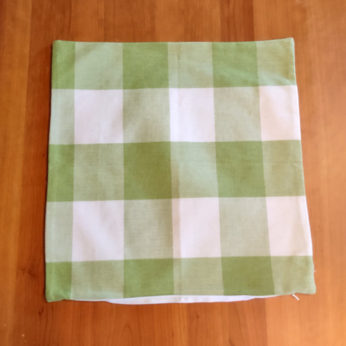 Lime Green Checked Pillow Cover - Clearance