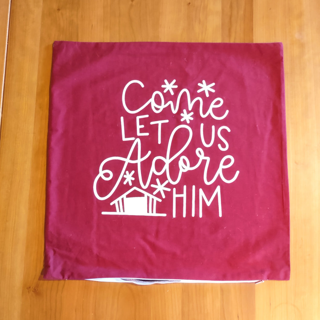 Come Let us Adore Him Pillow Cover - Clearance