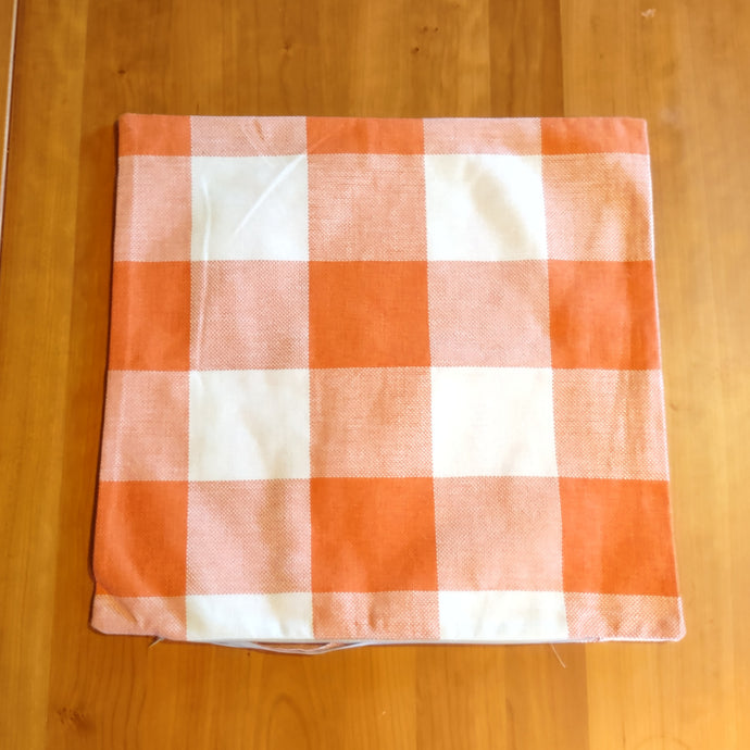 Orange Checked Pillow Cover - Clearance