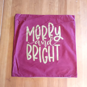 Merry and Bright Pillow Cover - Clearance