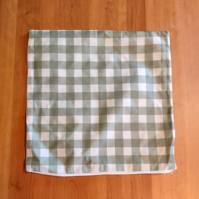 Sage Green Plaid Pillow Cover - Clearance