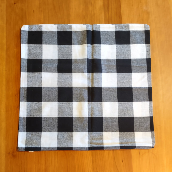 Black and White Checked Pillow Cover - Clearance