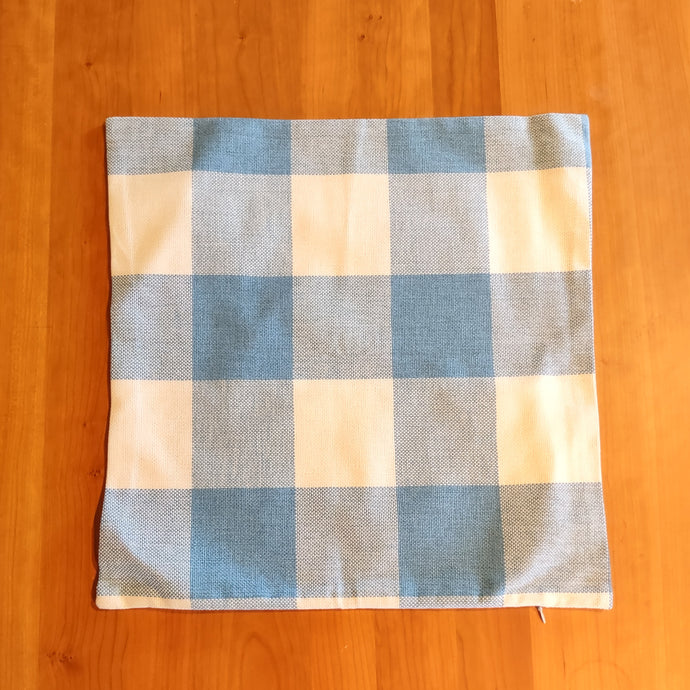 Light and Bright Blue Checked Pillow Cover - Clearance