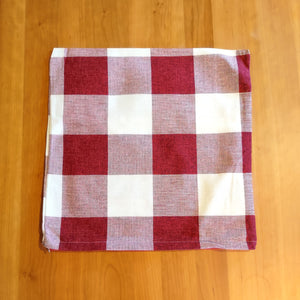 Red Checked Pillow Cover - Clearance