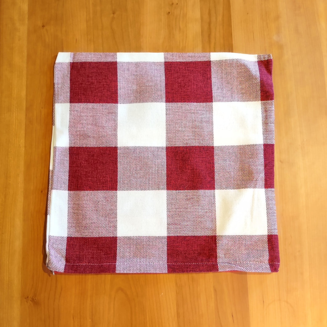 Red Checked Pillow Cover - Clearance