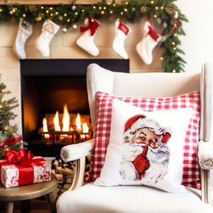 Vintage Look Santa "Shhhh" Christmas Pillow