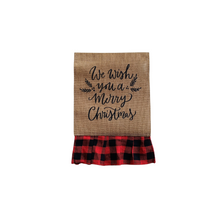 Burlap and Buffalo Plaid Ruffle Garden Flags