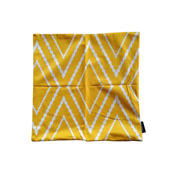 Bright Yellow Geometric Print Pillow Cover - 14 inch