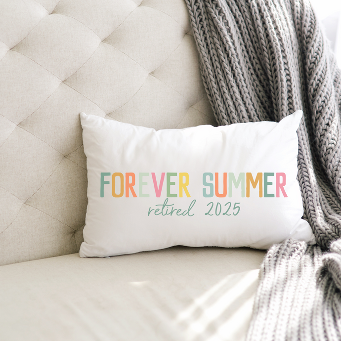 Forever Summer Lumbar Pillow, Retirement Gift for Teacher