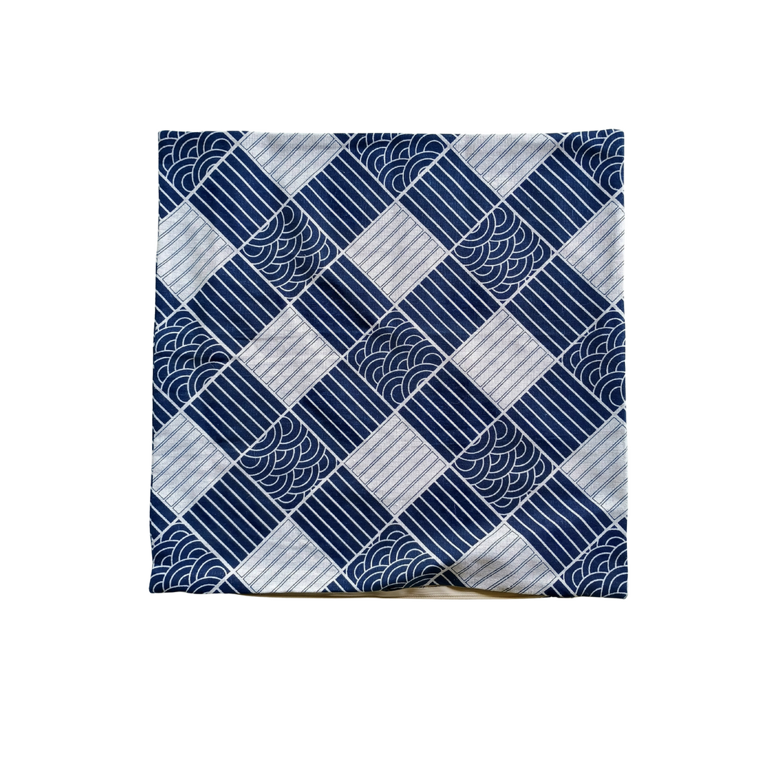Navy Geometric Print Pillow Covers