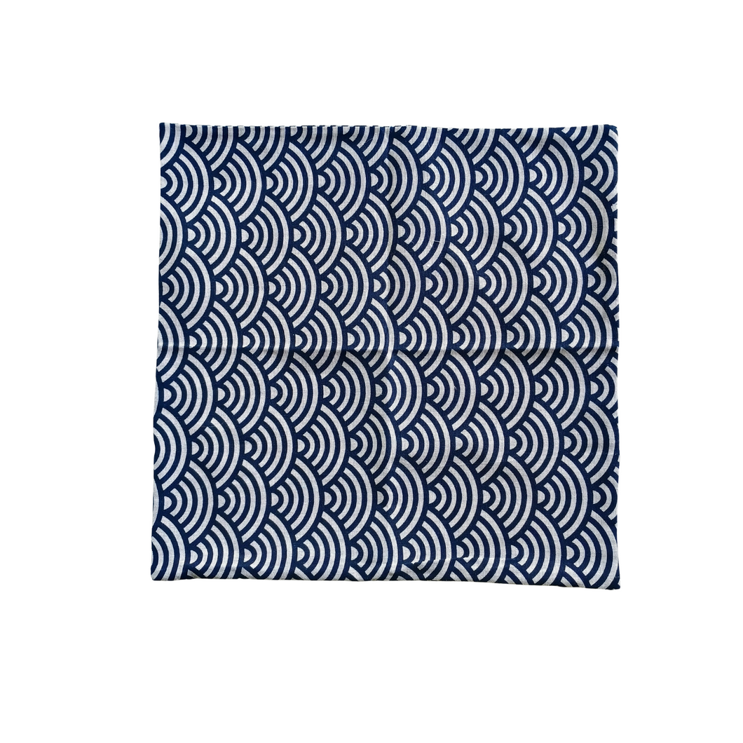 Navy Scallops Pillow Cover