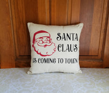 Santa Claus is Coming to Town Decorative Christmas Pillow