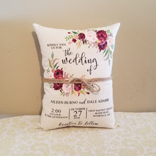 Wedding Invitation Keepsake Pillow, Unique Wedding Gift for Couples