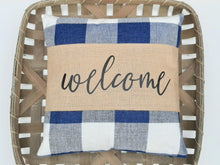 Checked Pillow with Burlap Pillow Wrap