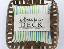 Welcome to our Deck Off-White Faux Burlap Pillow Wrap