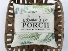 Welcome to our Porch Faux Burlap Off-White Pillow Wrap