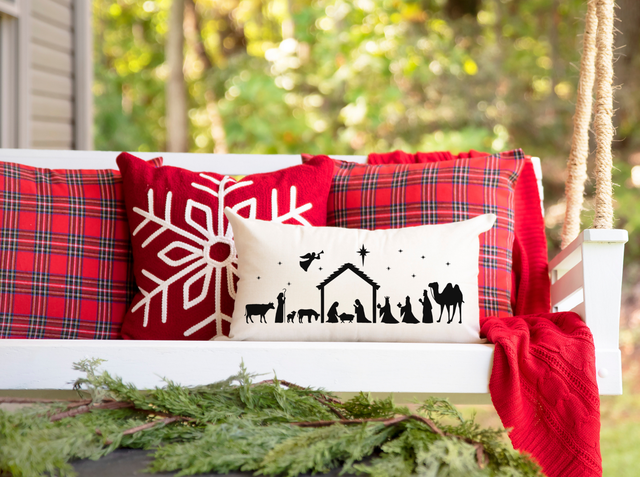 Nativity Scene Christmas Pillow AbbyKate Home