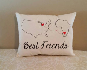 Miles Apart Pillow | Country to Country