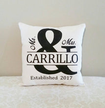Mr and Mrs Wedding Pillow | Personalized Wedding or Anniversary Gift