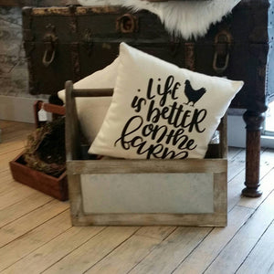 Life is Better on the Farm Farmhouse Style Pillow with Rooster