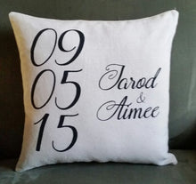 Personalized Wedding Date Accent Pillow