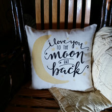 I love you to the moon and back pillow | New Baby Shower Gift